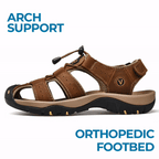 Men's Genuine Leather Sandals Lightweight Non-slip Hiking Sandals - Ergonomically Designed