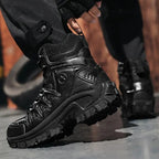 Men Ankle Support Waterproof Non-Slip Hiking Boots Anti-Puncture Anti-Sprain Work Boots
