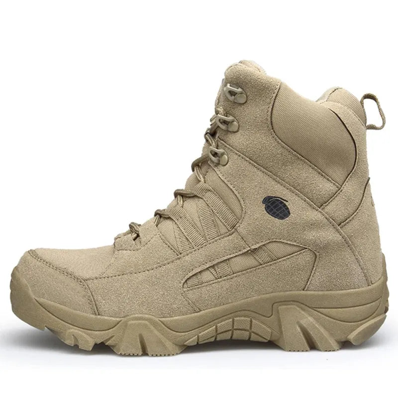 Men's Military Boots Ankle Support Hiking Boots Waterproof Non-Slip Anti-Puncture Work Boots