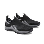 Men's Mesh Hiking Shoes - Slip-On, Lightweight, Wide Toe Box with Arch Support