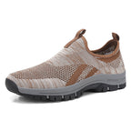Men's Mesh Hiking Shoes - Slip-On, Lightweight, Wide Toe Box with Arch Support