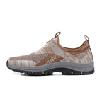 Men's Mesh Hiking Shoes - Slip-On, Lightweight, Wide Toe Box with Arch Support