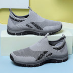 Men's Mesh Hiking Shoes - Slip-On, Lightweight, Wide Toe Box with Arch Support