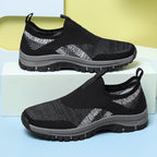 Men's Mesh Hiking Shoes - Slip-On, Lightweight, Wide Toe Box with Arch Support