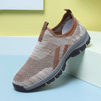 Men's Mesh Hiking Shoes - Slip-On, Lightweight, Wide Toe Box with Arch Support