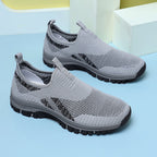 Men's Mesh Hiking Shoes - Slip-On, Lightweight, Wide Toe Box with Arch Support