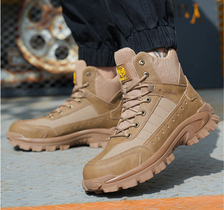Men's Combat Boots Orthopedic Support Hiking Boots Waterproof Anti-Puncture Work Boots