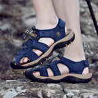 Men's Genuine Leather Sandals Lightweight Non-slip Hiking Sandals - Ergonomically Designed
