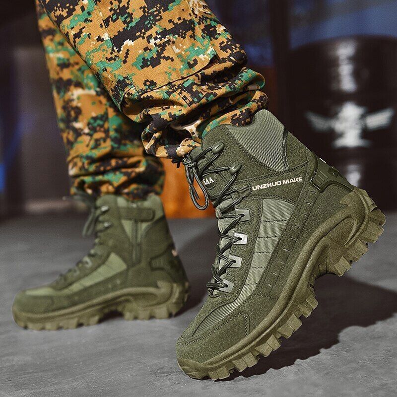 Men's Combat Boots Orthopedic Support Hiking Boots Waterproof Anti-Puncture Work Boots