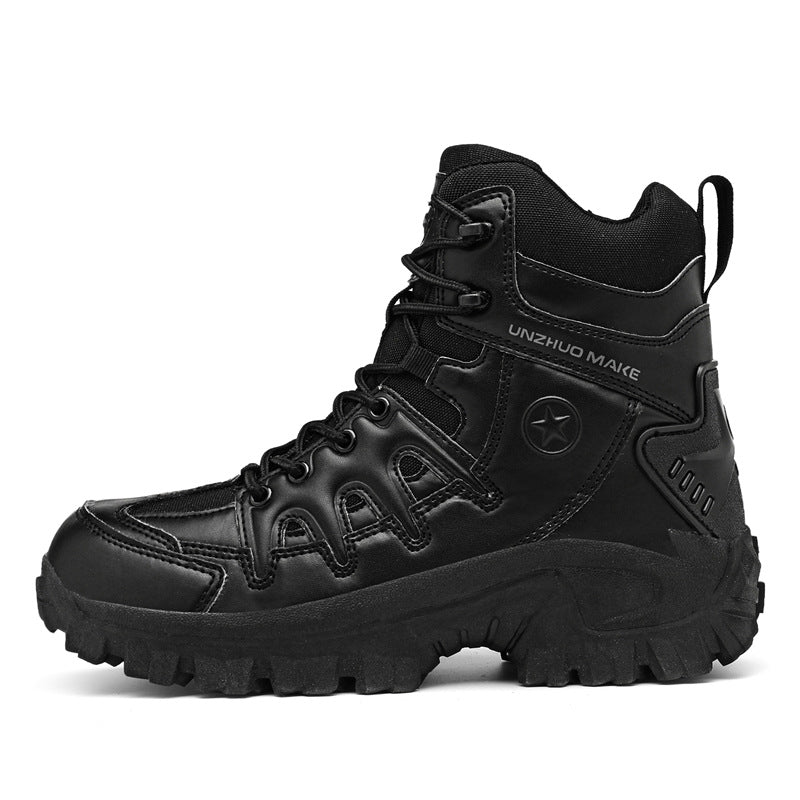 Men Ankle Support Waterproof Non-Slip Hiking Boots Anti-Puncture Anti-Sprain Work Boots