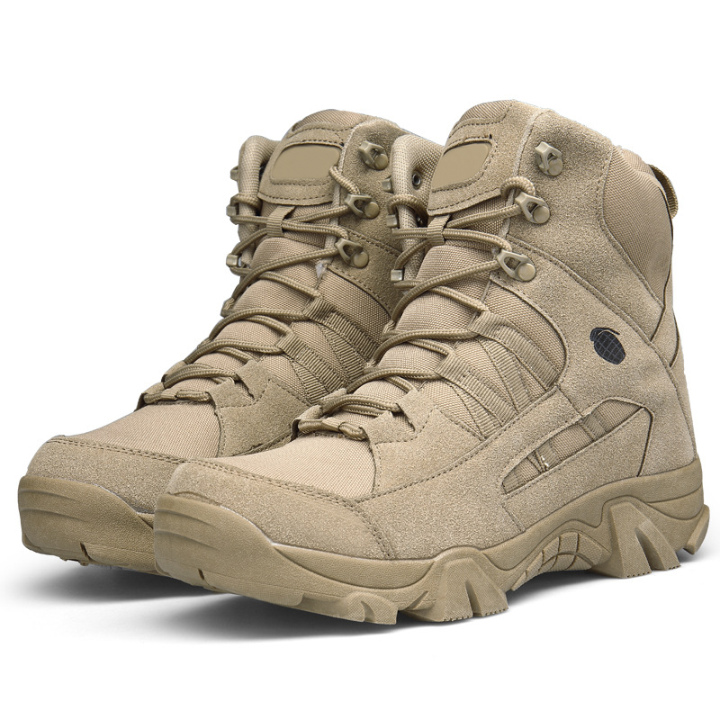 Men's Military Boots Ankle Support Hiking Boots Waterproof Non-Slip Anti-Puncture Work Boots