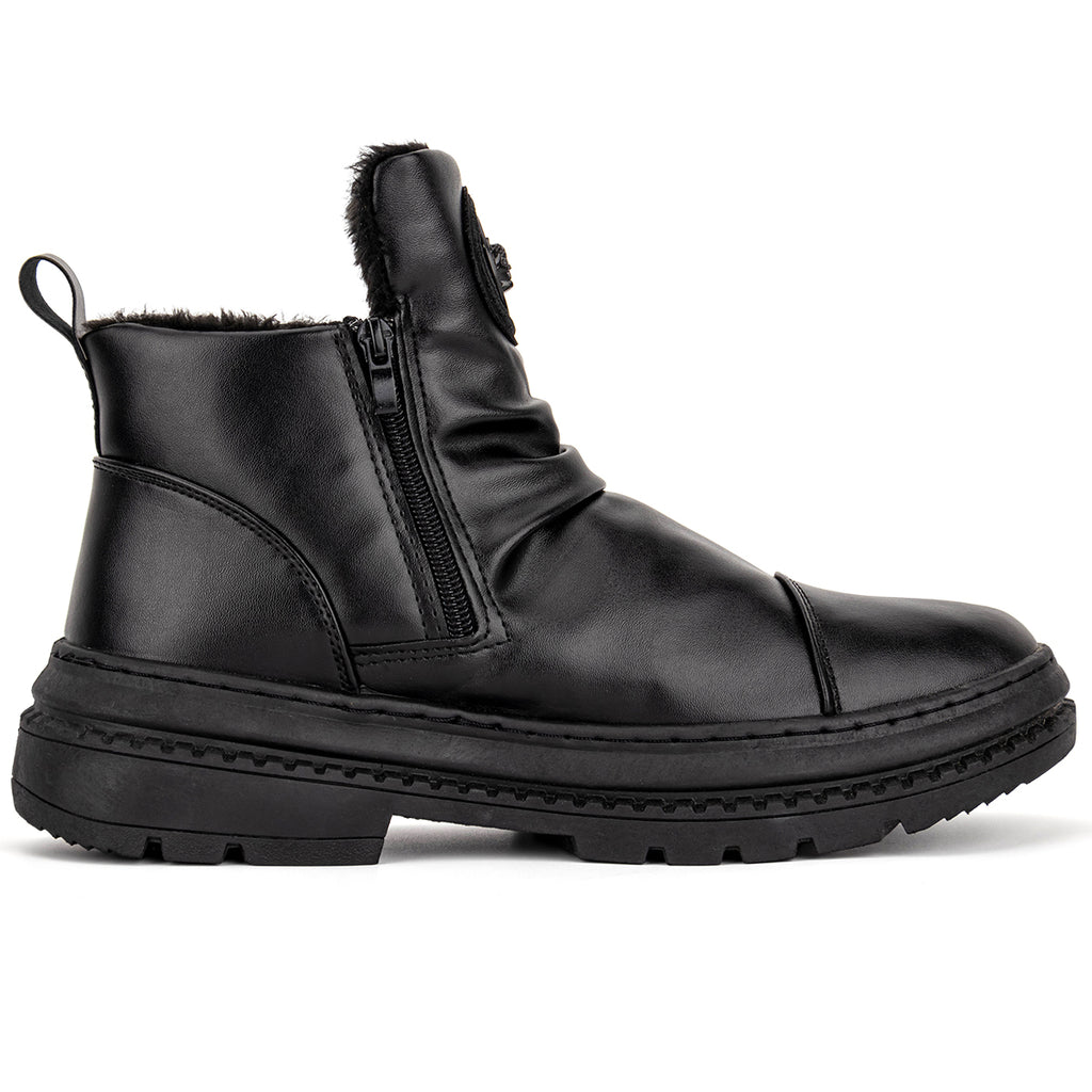 Men's Comfortable Leather Motorcycle Boots Work Boots Waterproof Anti-Slip Anti-Sprain