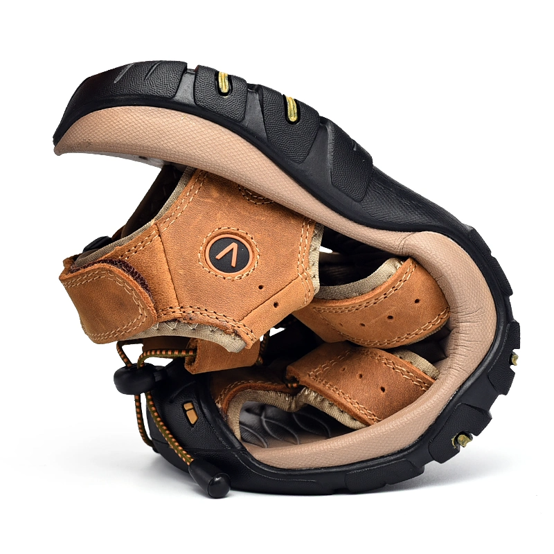 Men's Genuine Leather Sandals Lightweight Non-slip Hiking Sandals - Ergonomically Designed