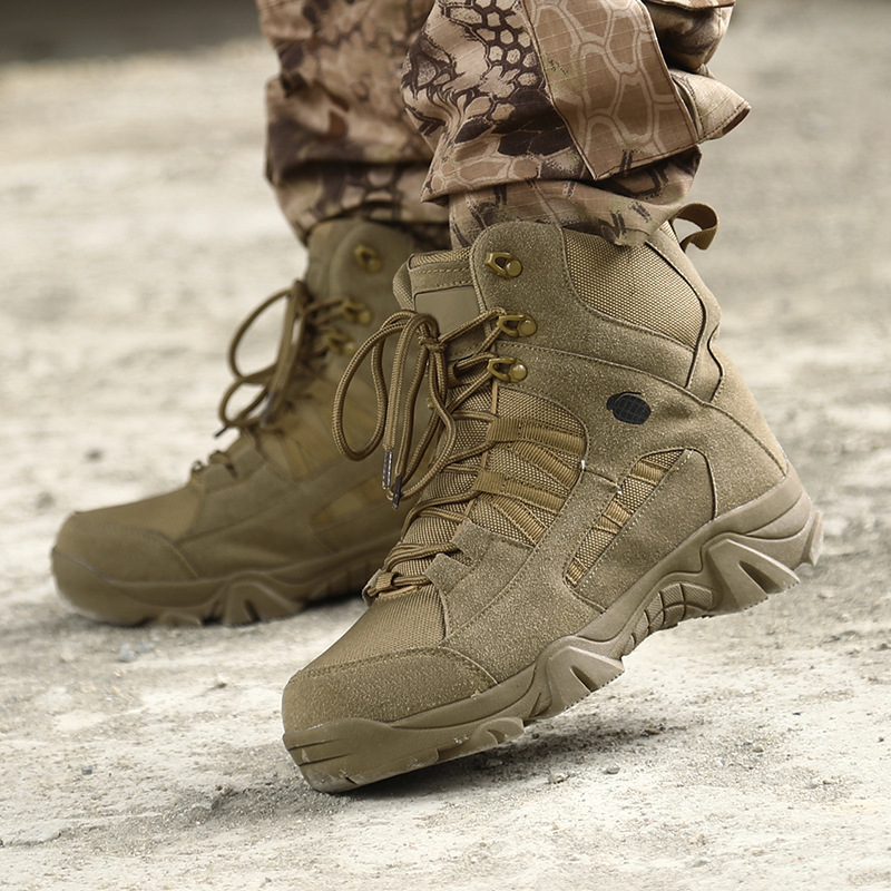 Men's Military Boots Ankle Support Hiking Boots Waterproof Non-Slip Anti-Puncture Work Boots