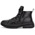 Men's Comfortable Leather Motorcycle Boots Work Boots Waterproof Anti-Slip Anti-Sprain