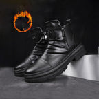 Men's Comfortable Leather Motorcycle Boots Work Boots Waterproof Anti-Slip Anti-Sprain
