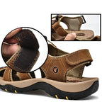 Men's Genuine Leather Sandals Lightweight Non-slip Hiking Sandals - Ergonomically Designed