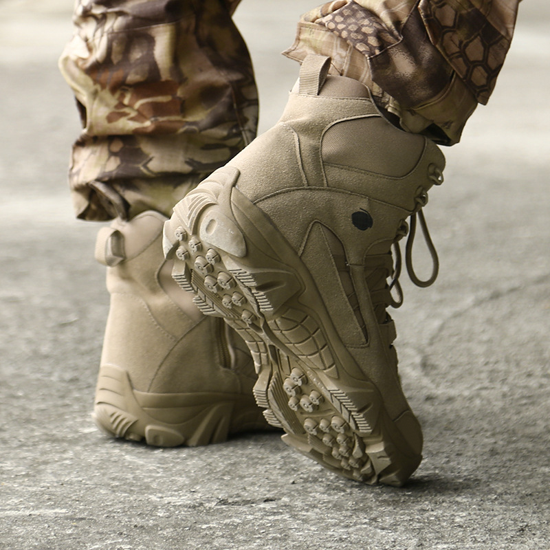 Men's Military Boots Ankle Support Hiking Boots Waterproof Non-Slip Anti-Puncture Work Boots