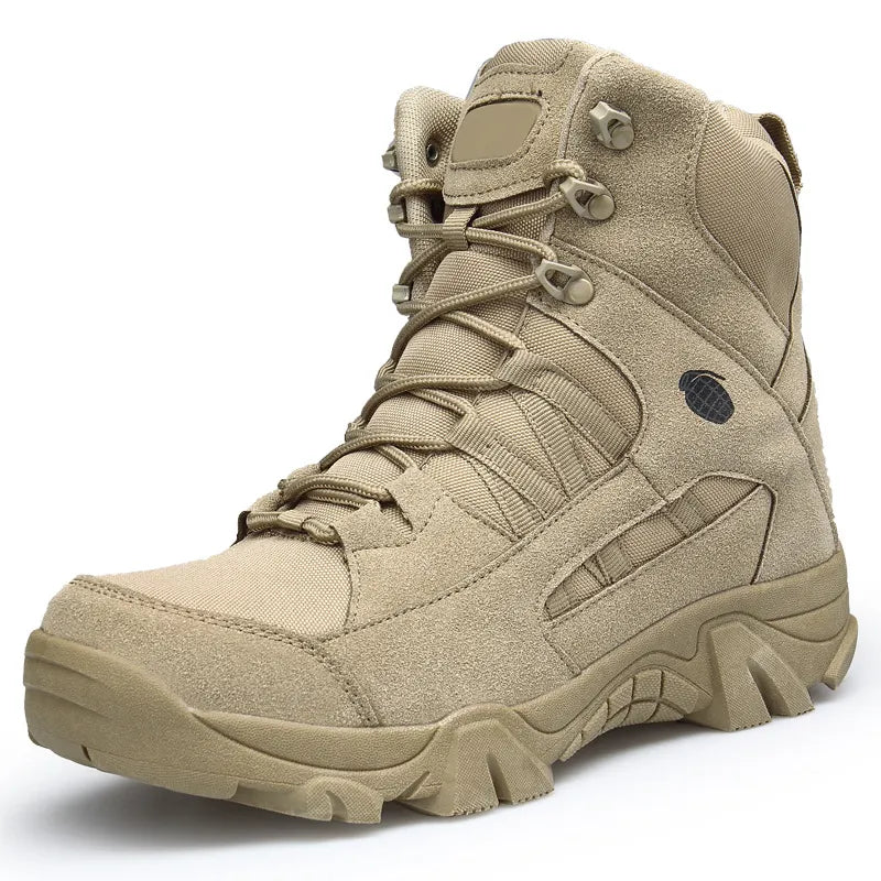 Men's Military Boots Ankle Support Hiking Boots Waterproof Non-Slip Anti-Puncture Work Boots