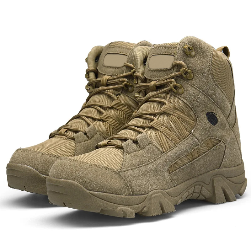 Men's Military Boots Ankle Support Hiking Boots Waterproof Non-Slip Anti-Puncture Work Boots