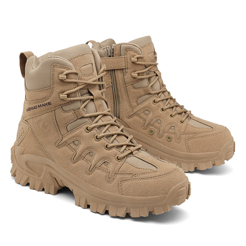 Men Ankle Support Waterproof Non-Slip Hiking Boots Anti-Puncture Anti-Sprain Work Boots